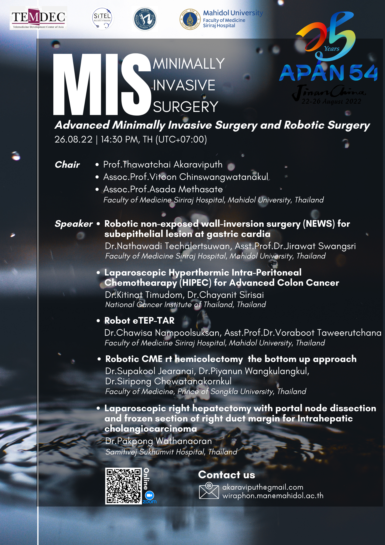 Advanced Minimally Invasive Surgery and Robotic Surgery @ ภาควิชาศัลยศาสตร์ คณะแพทยศาสตร์ศิริราชพยาบาล